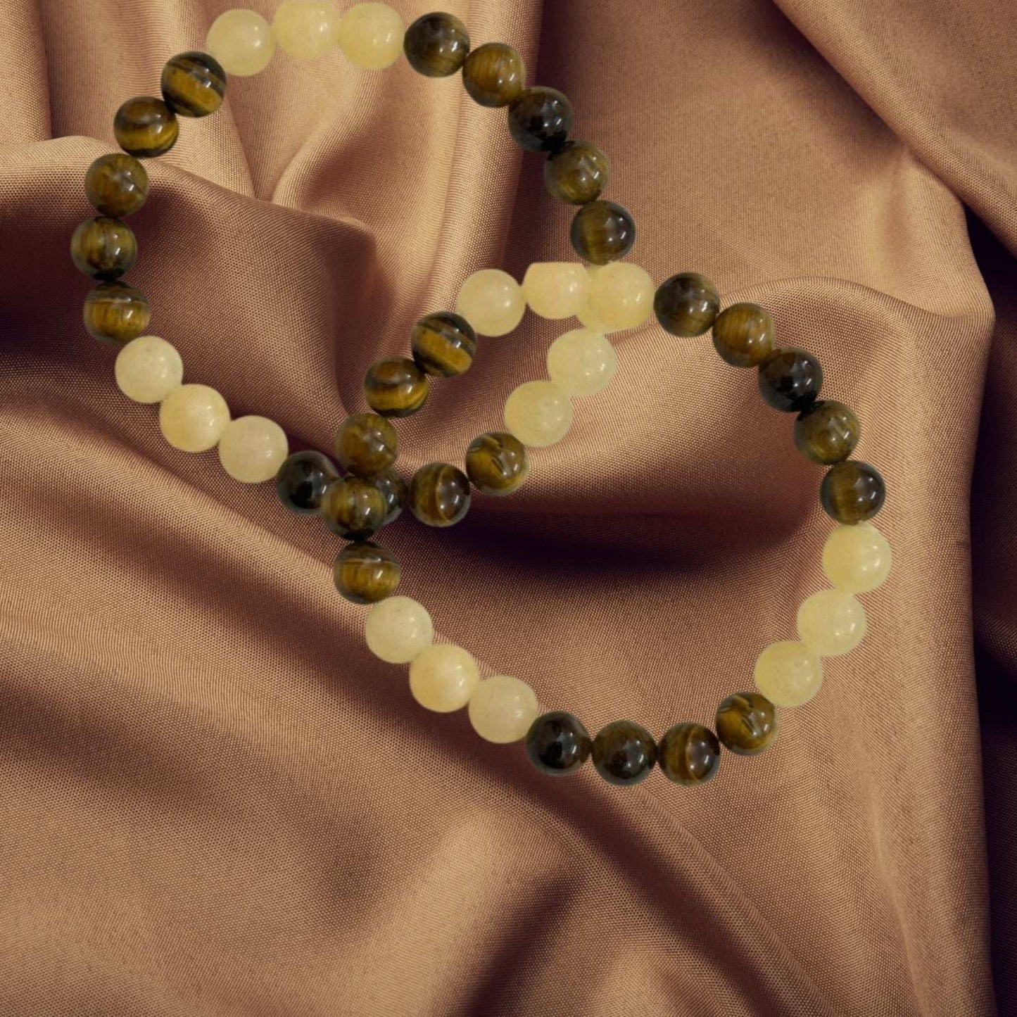 Celestite and Tiger Eye Bracelet a powerful combination for Addiction Recovery