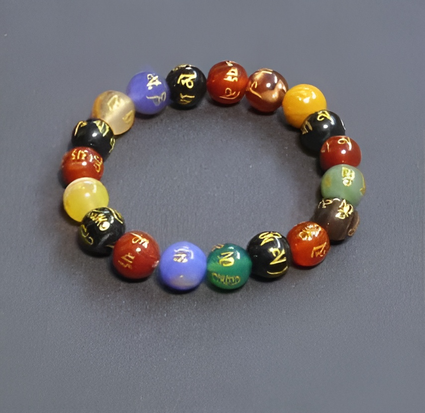 Om Money 10mm Bracelet for Abundance, Prosperity, and Protection