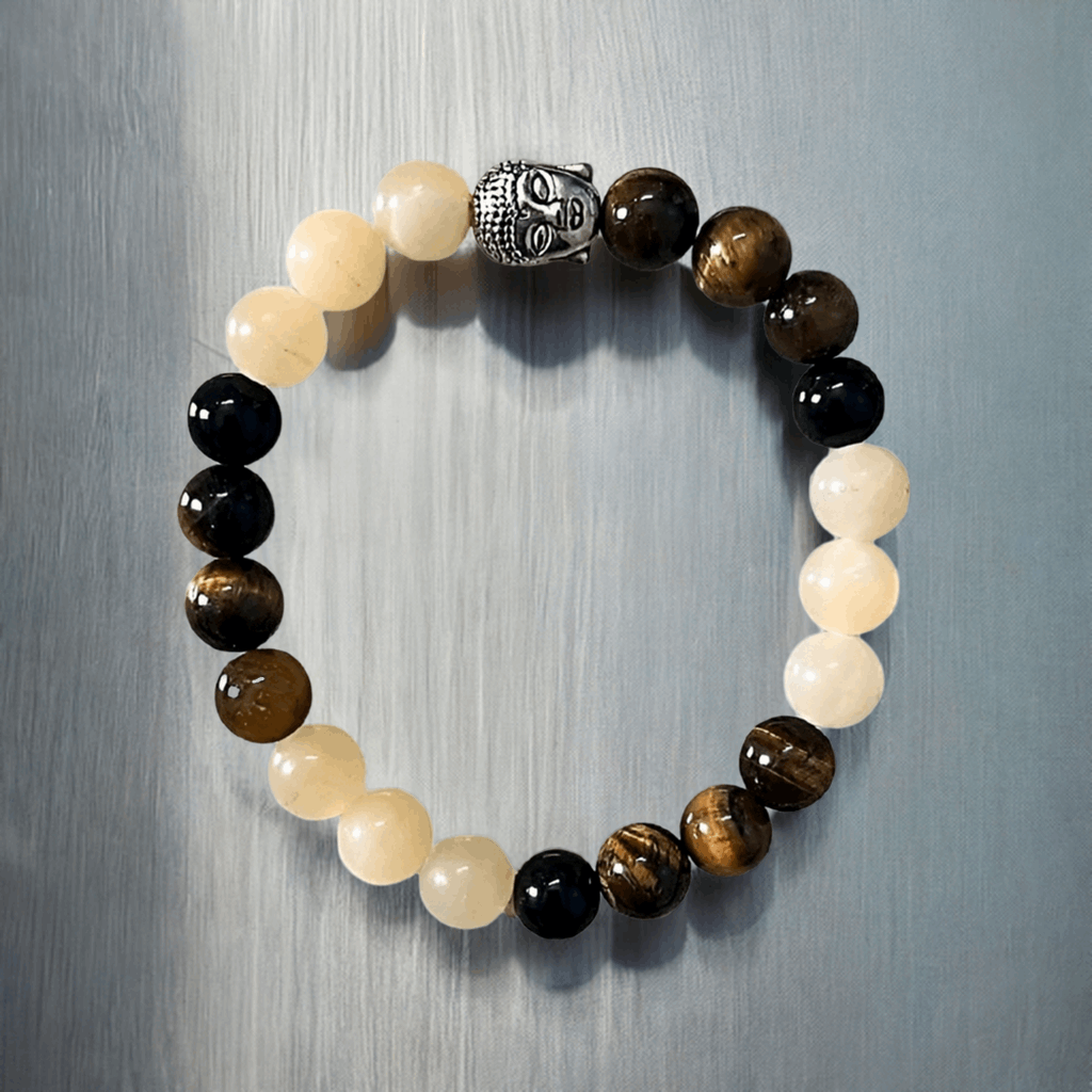 Celestite and Tiger Eye Bracelet a powerful combination for Addiction Recovery