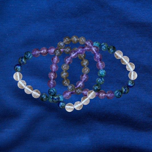Meditation Bracelet having Clear Quartz Amethyst Lapis Labradorite