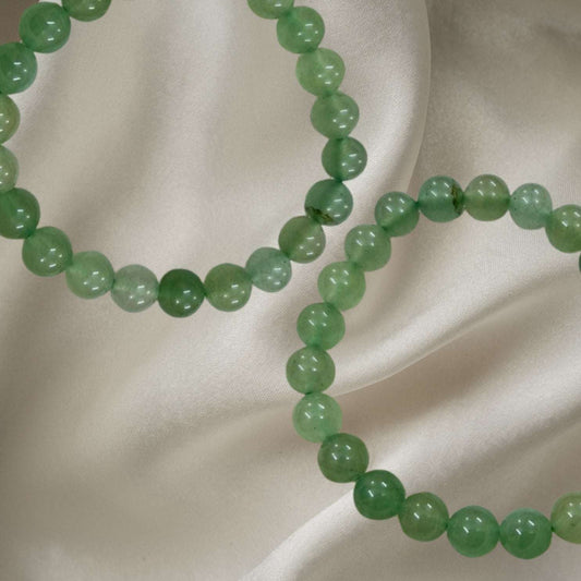 Plain Green Aventurine Bracelet for Missing Number 5 New Beginnings and Creativity
