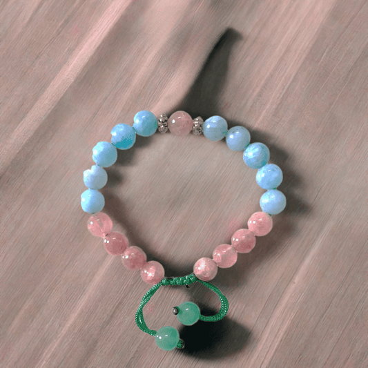 Aquamarine & Peach Moon Bracelet for Child Manifestation and get support in Pregnancy - Lifeved