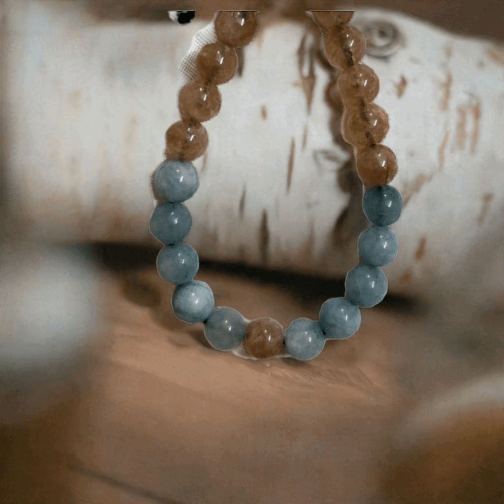Aquamarine & Peach Moon Bracelet for Child Manifestation and get support in Pregnancy - Lifeved