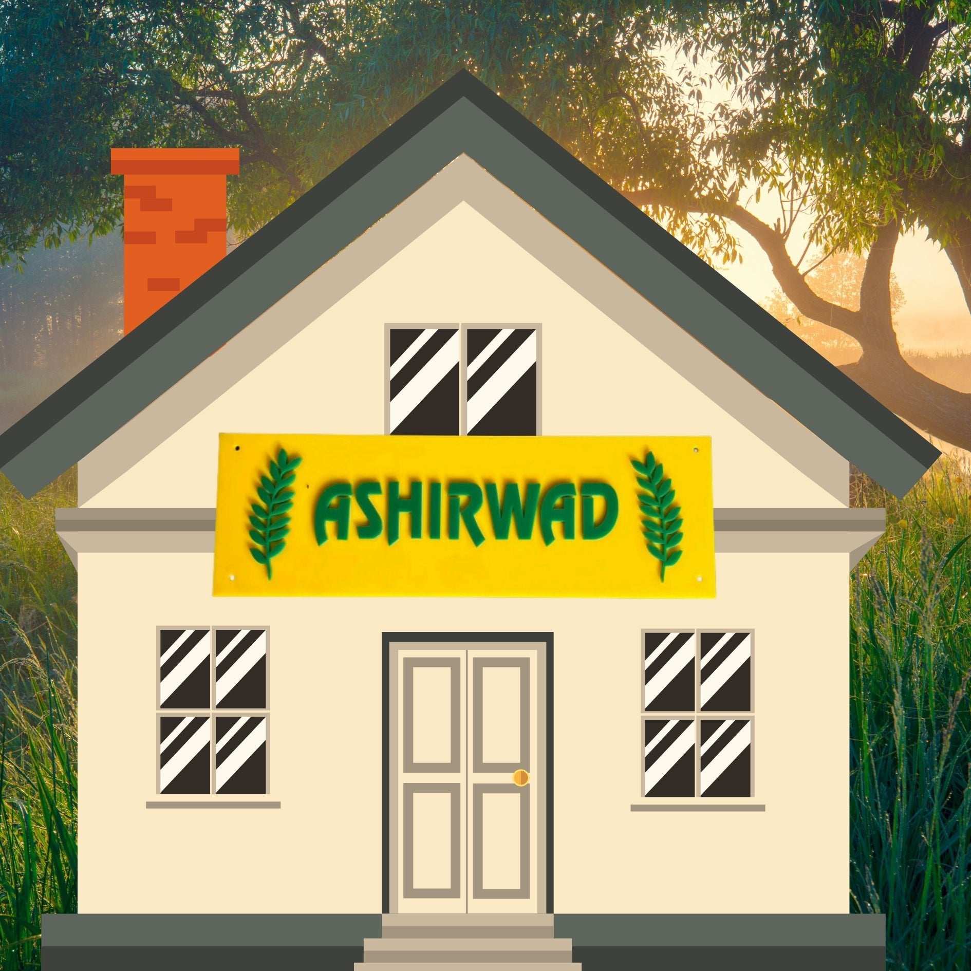 Ashirwad Name Plate – A Symbol of Blessings, Prosperity, and Protection for Your Home - Lifeved