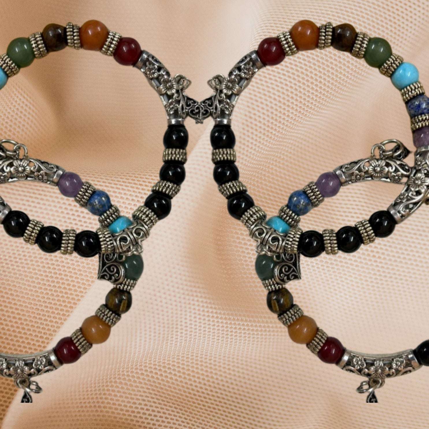 Black Onyx 7 Chakra Bracelet for Reducing Pressure Anxiety and Fear - Lifeved