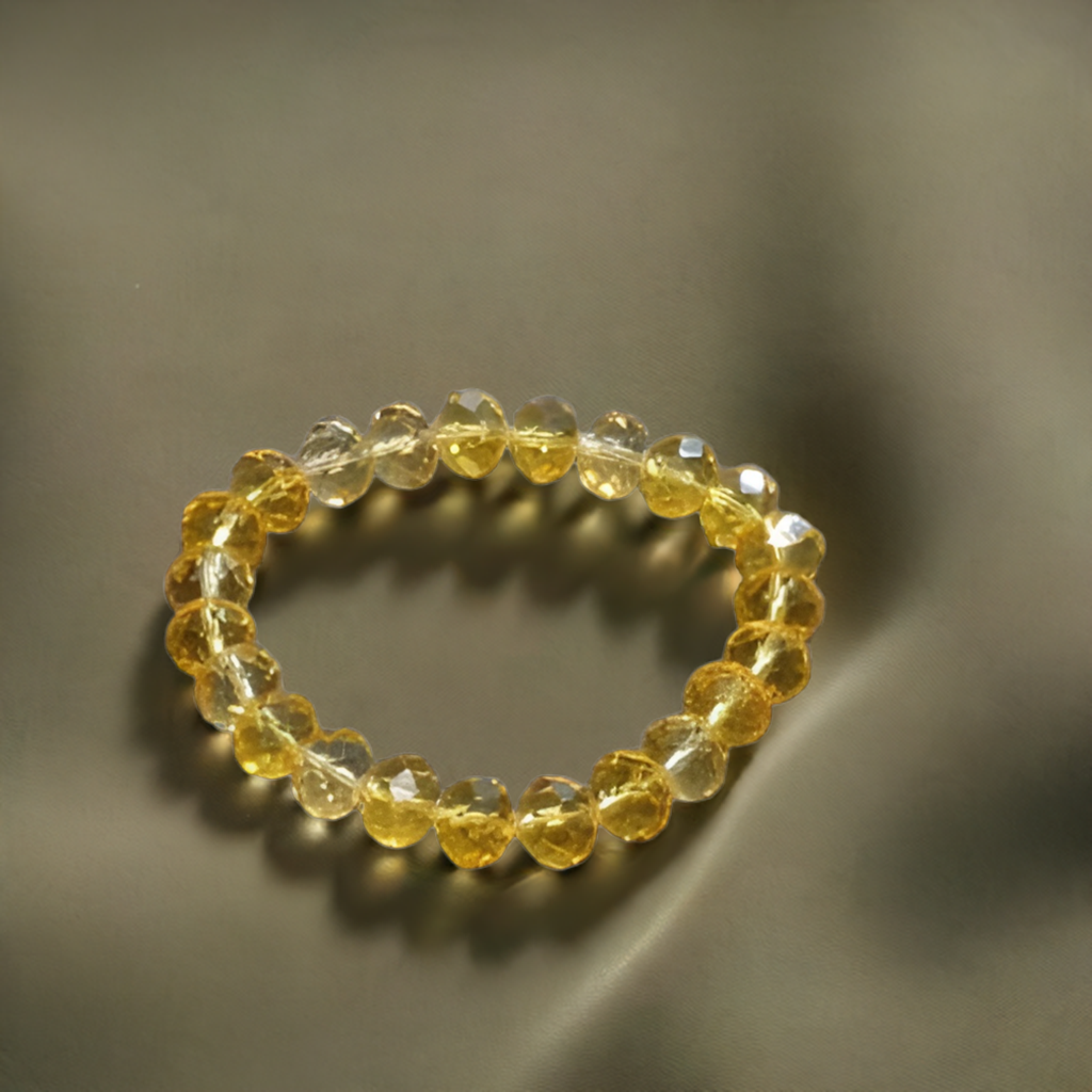 Yellow Citrine Crystal Bracelet - The Success Stone for Missing Number 3 and Prosperity