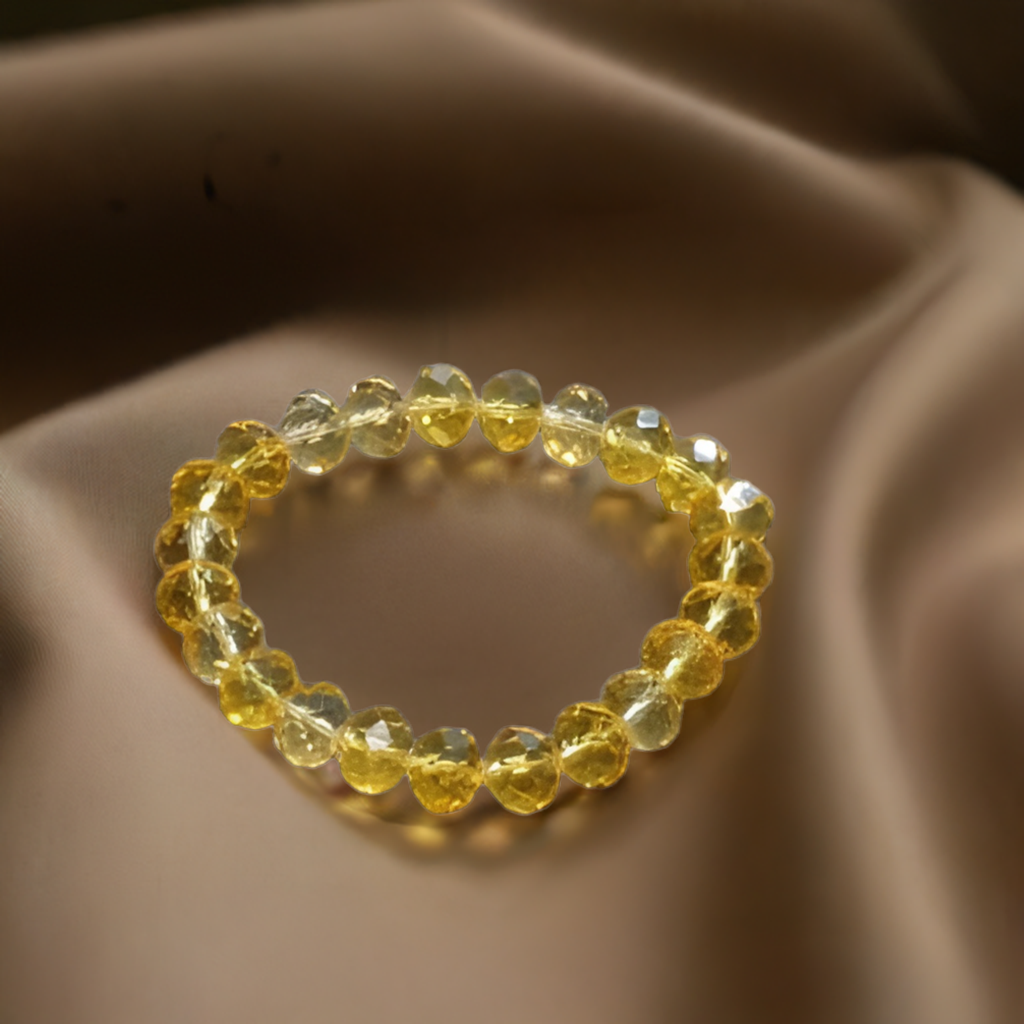 Yellow Citrine Crystal Bracelet - The Success Stone for Missing Number 3 and Prosperity