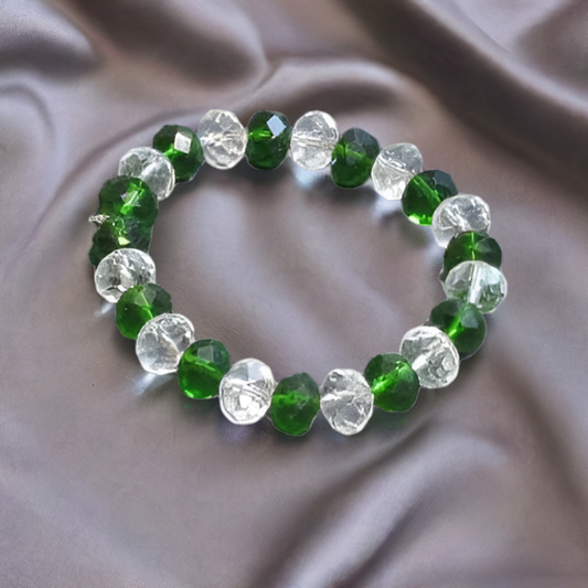 Green White Crystal Bracelet for Missing Numbers 5 and 6