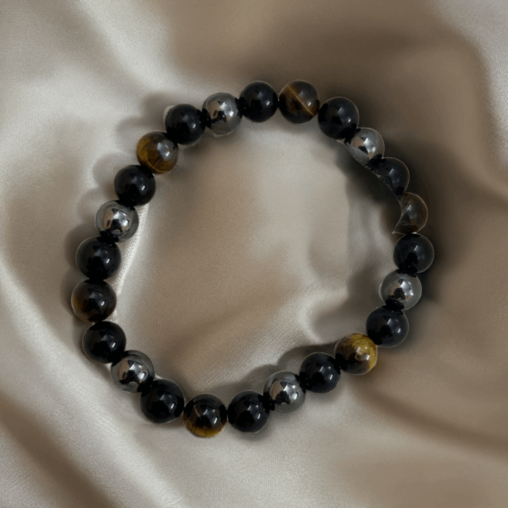 Triple Protection Crystal Bracelet of Power, Protection and Balance